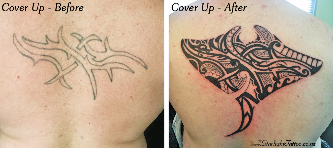 Stingray tattoo cover up