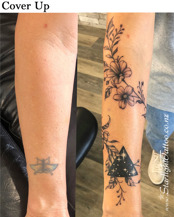 Floral tattoo cover up
