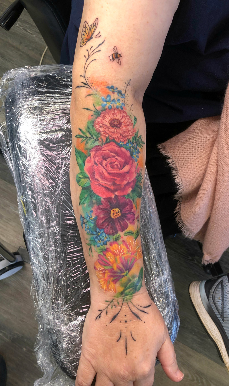 Watercolour flowers and ornamentals