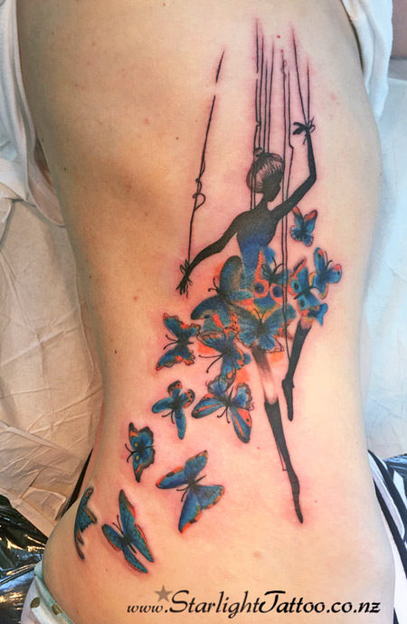 Artistic rendering of ballerina - unique tattoo composition
