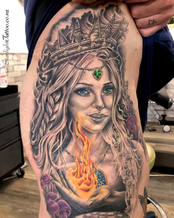 She whispers inspiration from a realm unseen - Auckland tattoo artist