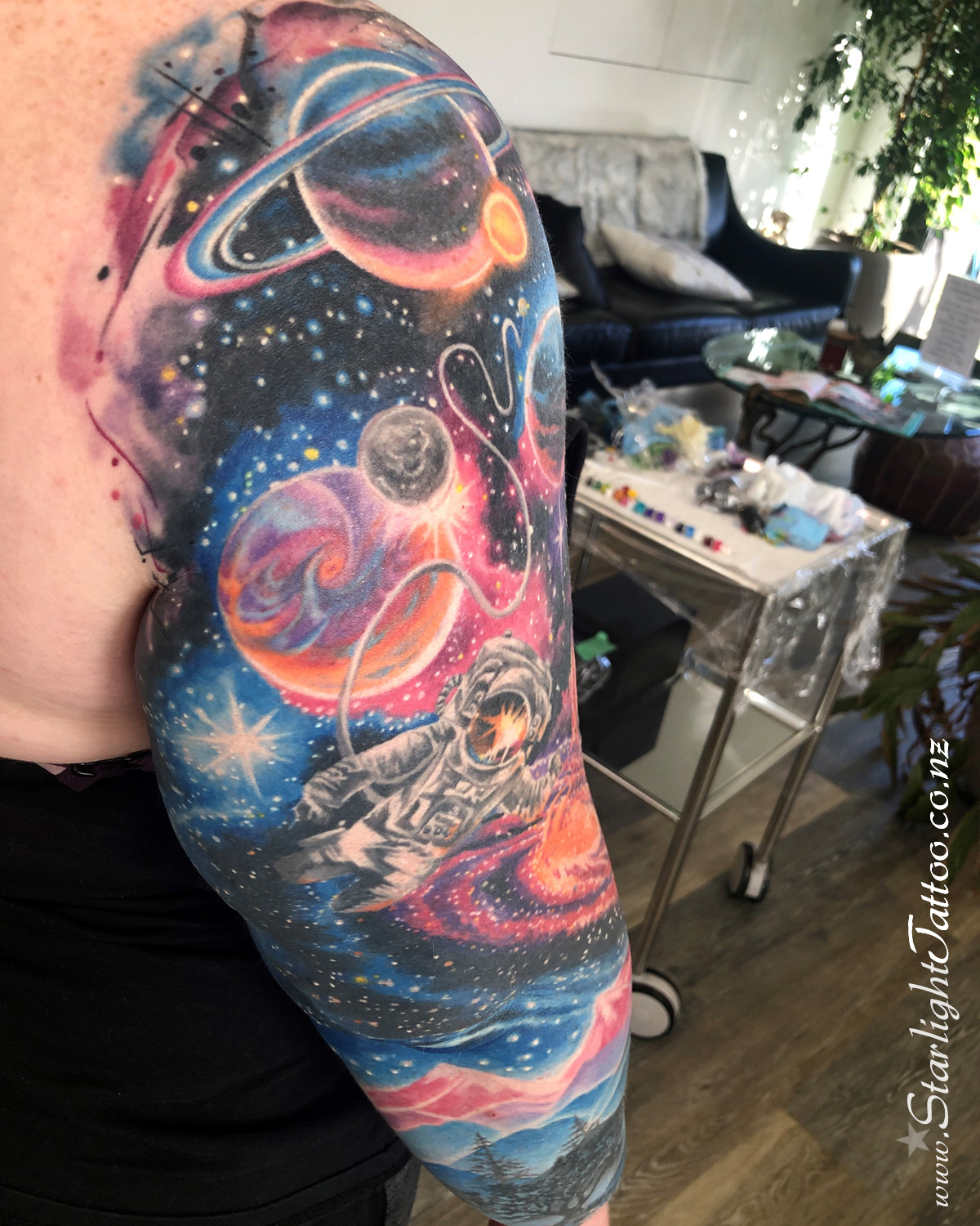 The cosmos unfolds on skin
