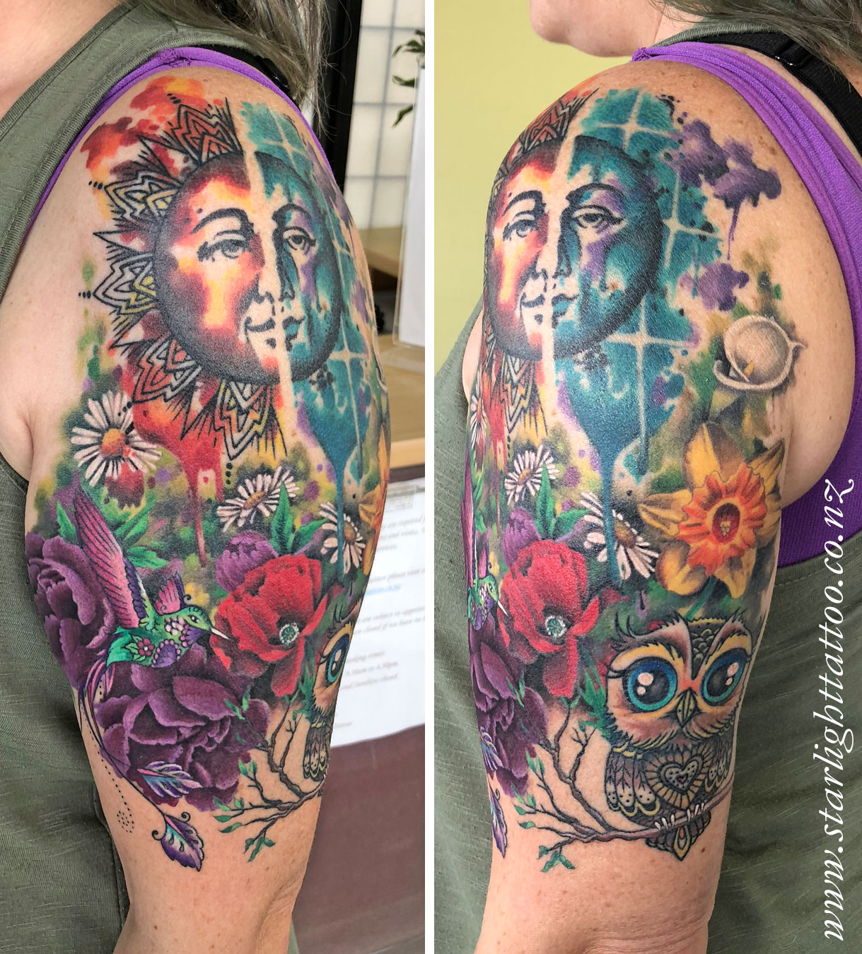 Watercolor tattoo made in Auckland