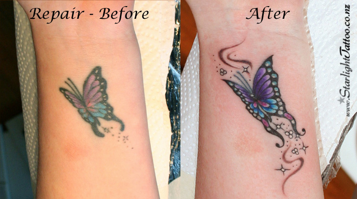 Butterfly reborn in starlit hues