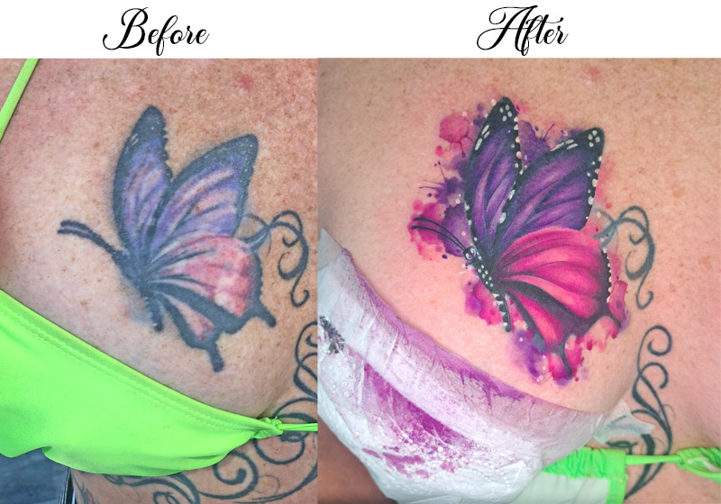 Butterfly tattoo fix symbolizing metamorphosis and soul rebirth