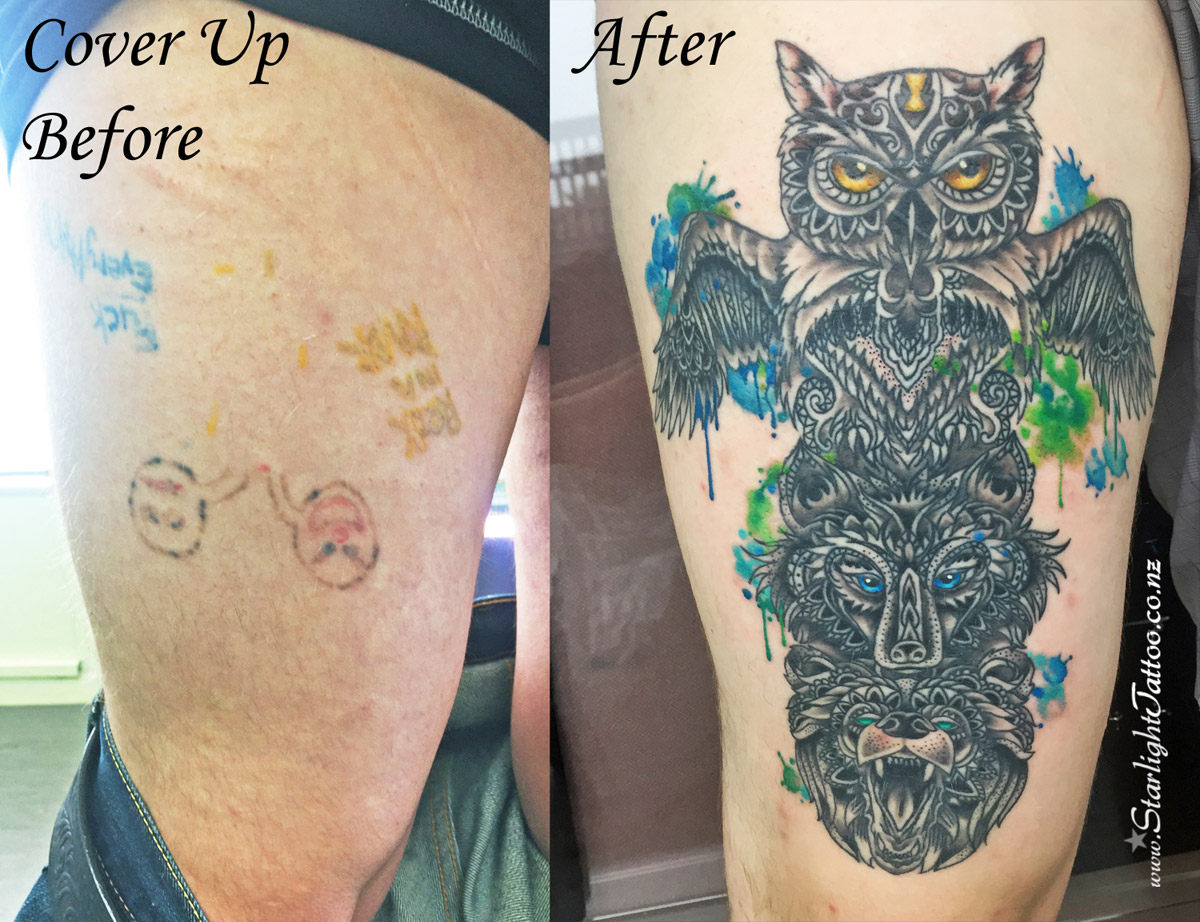 Cool cover up tattoo inked in Auckland