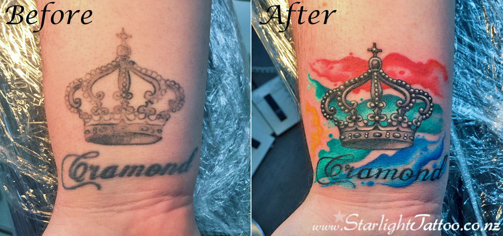 Flag tattoo reimagined in bold colours and sharp lines