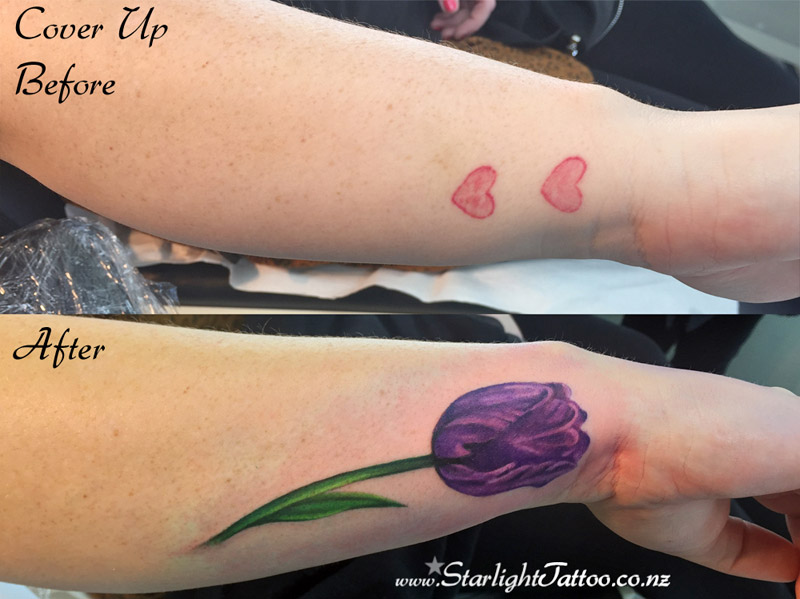 Tulip rising from the skin